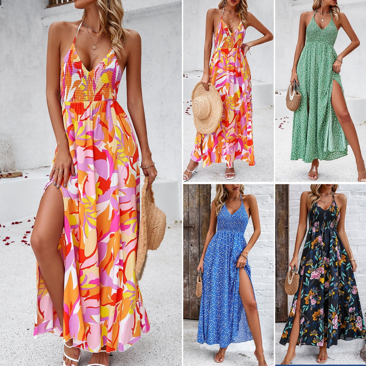 Sexy Spring Leisure Halter Neck Sundress
