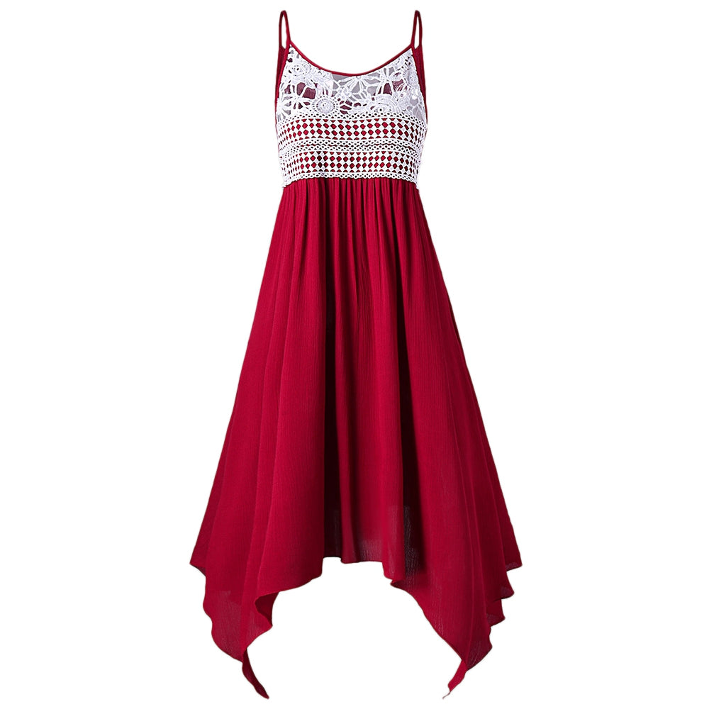 Lovely Lace Embellished Asymmetrical Slip Dress