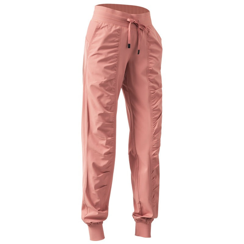 Ruched Front Fitness Pants - 9 Pockets