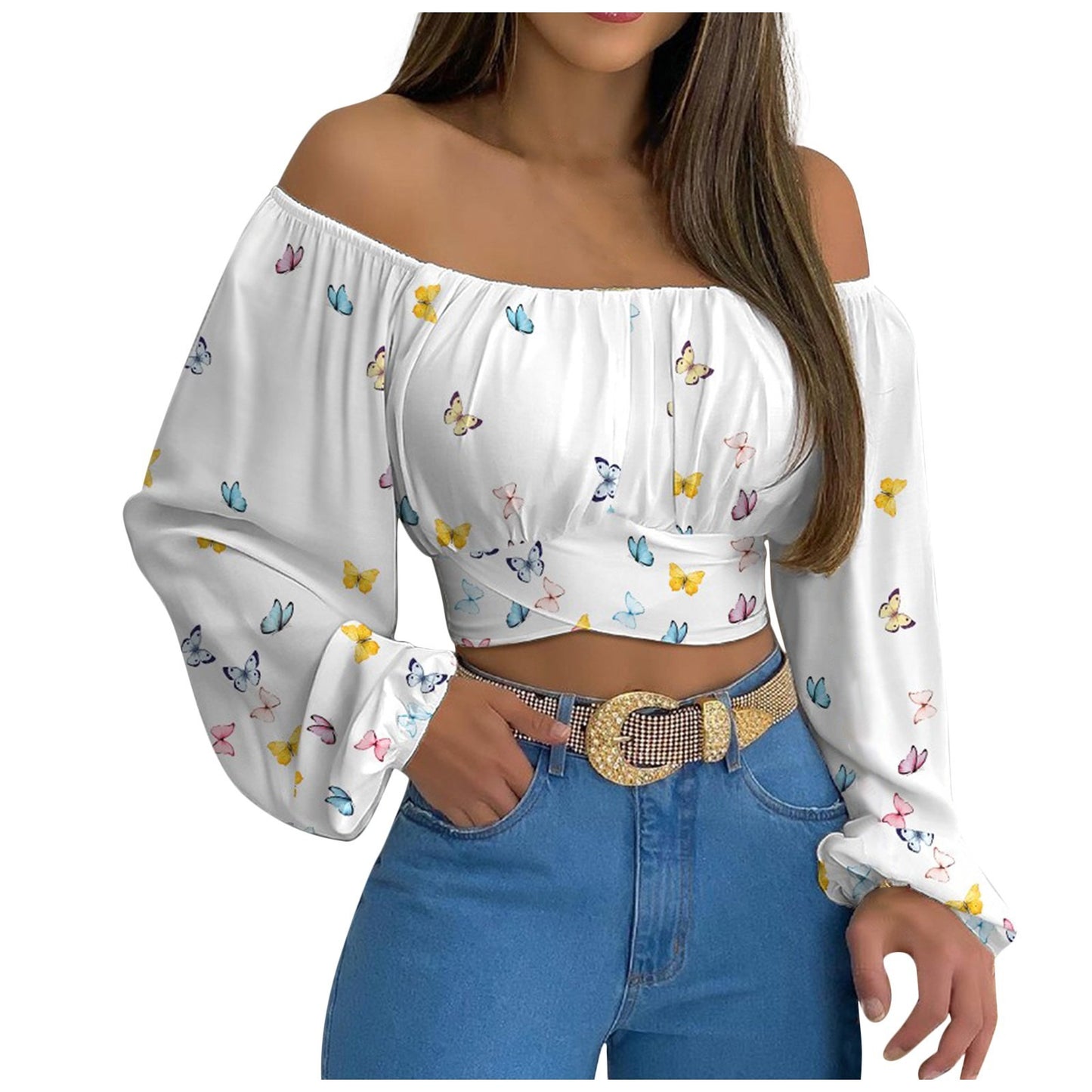 Sweet & Sexy Off Shoulder Cross Tie Blouse