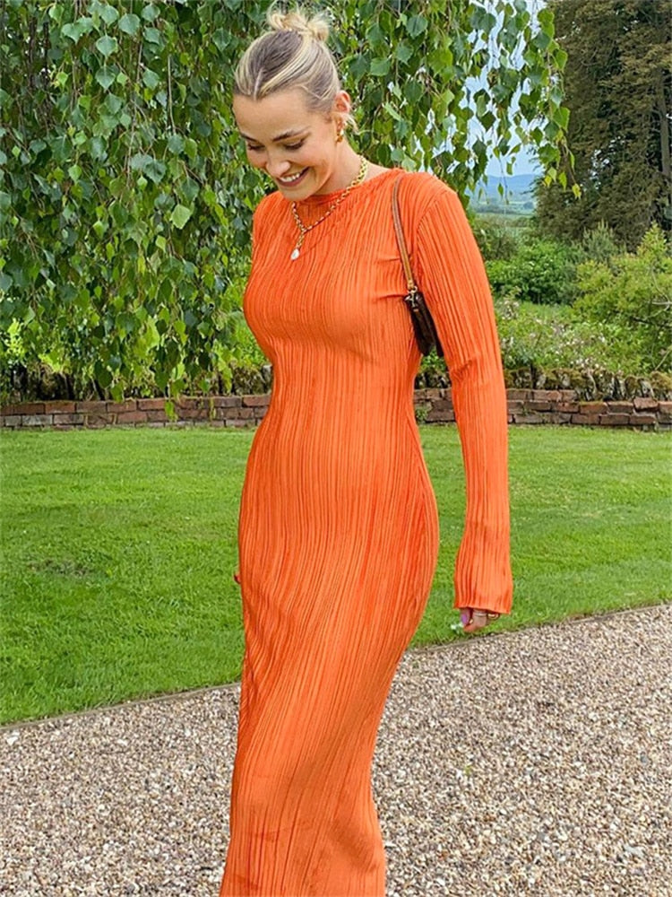 Demure & Sexy Ruched Ruffle Sleeve Dress
