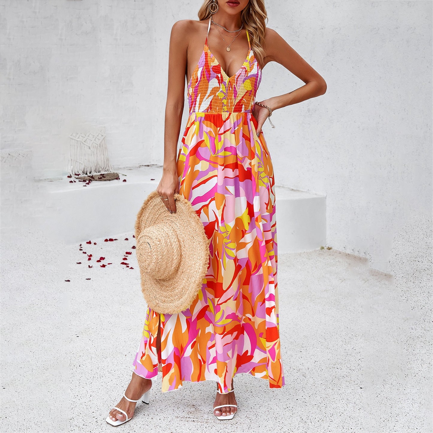 Sexy Spring Leisure Halter Neck Sundress