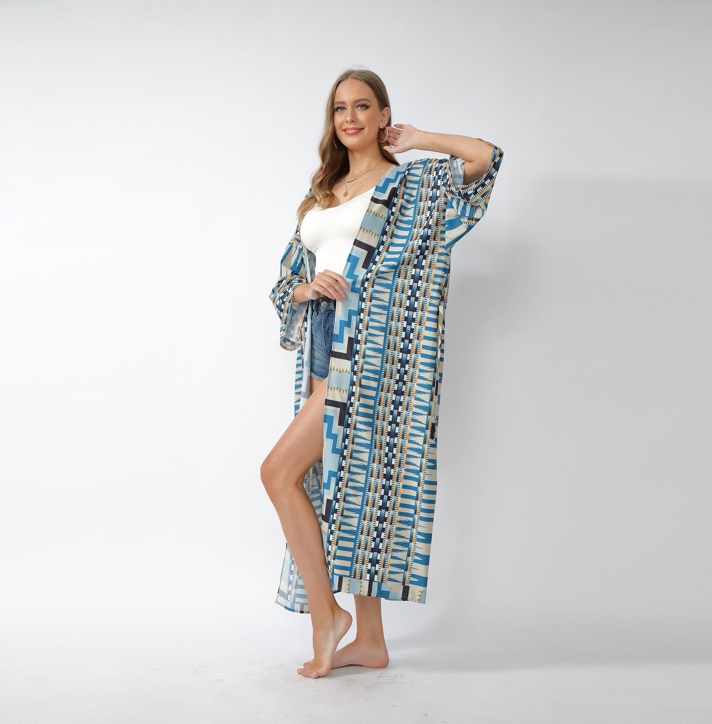 Geometric Print Swimsuit Cover Up