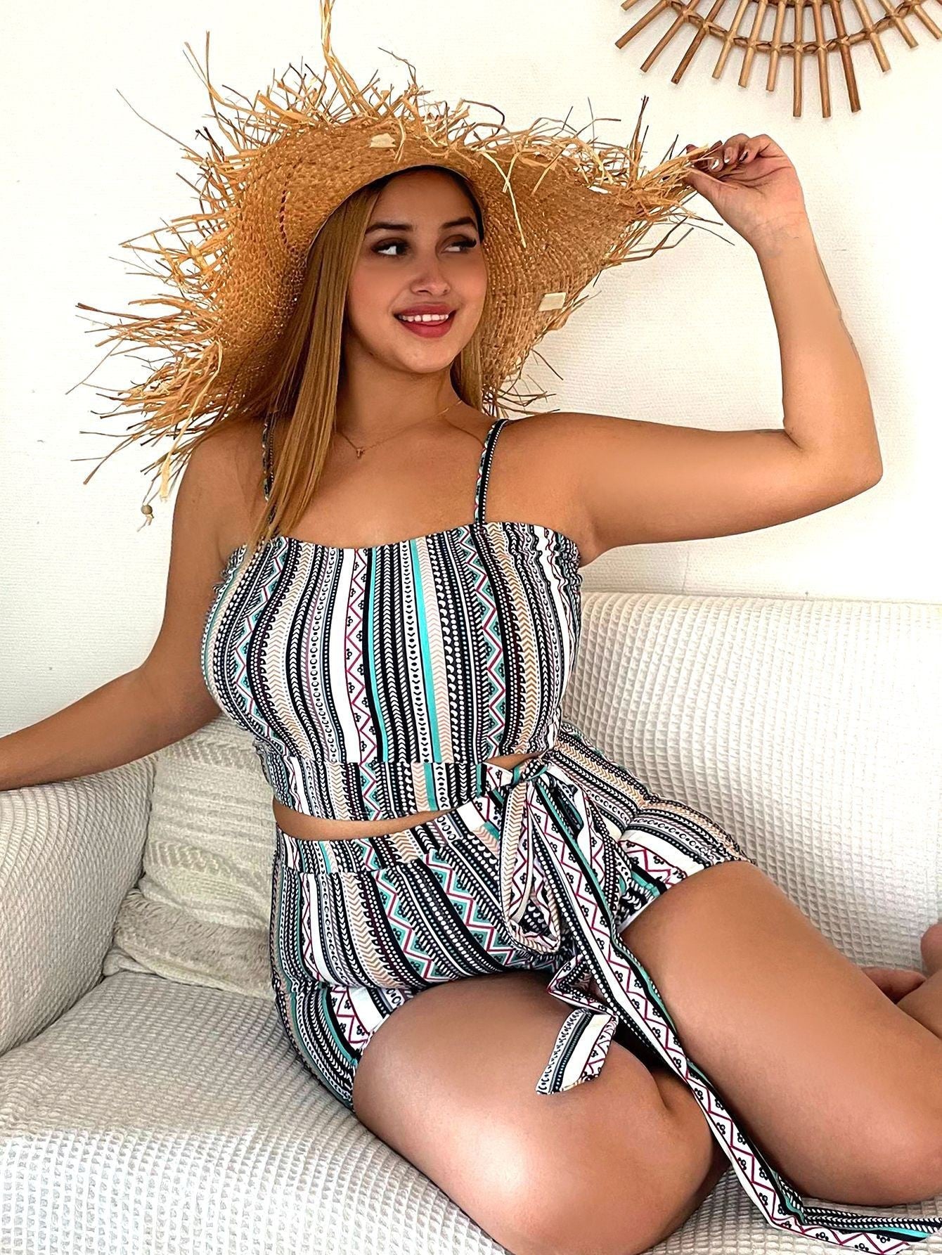 High Waist Shorts Full Coverage Plus Tankini Swimsuit