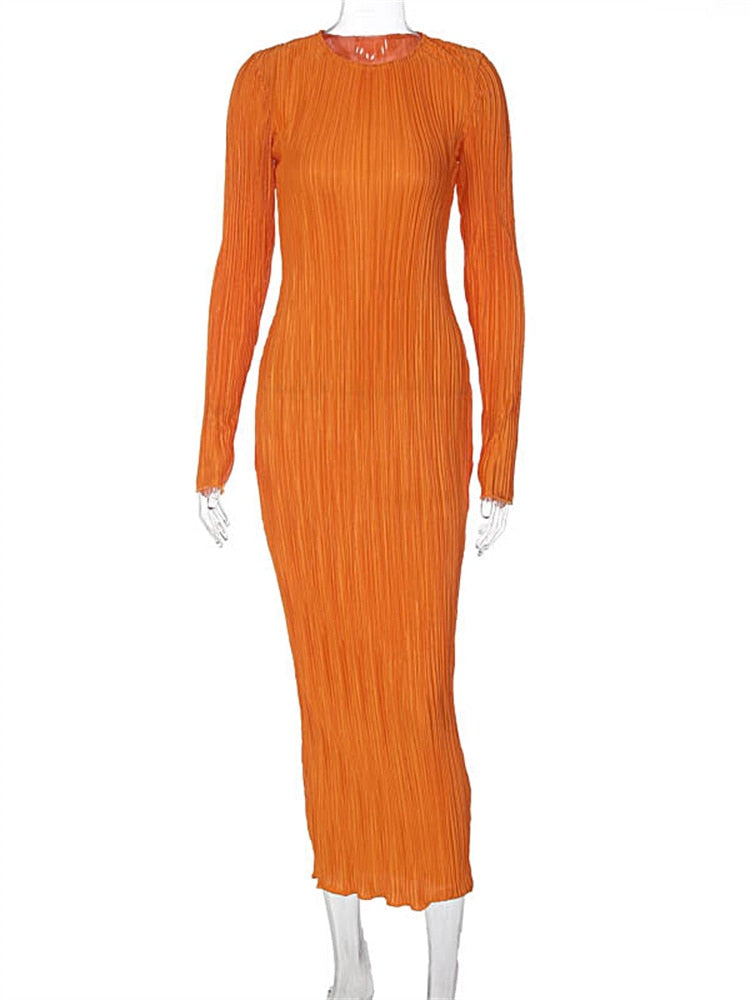 Demure & Sexy Ruched Ruffle Sleeve Dress