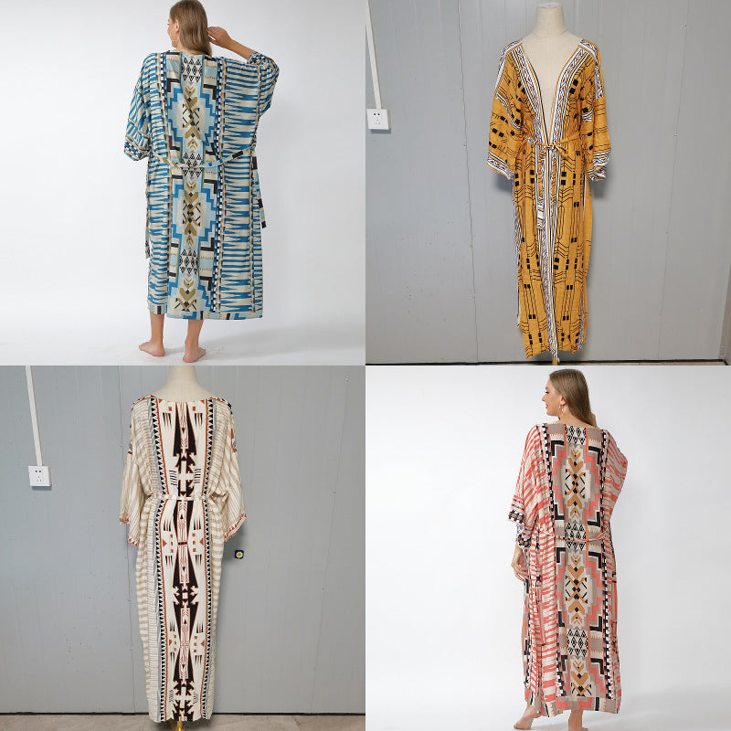 Geometric Print Swimsuit Cover Up