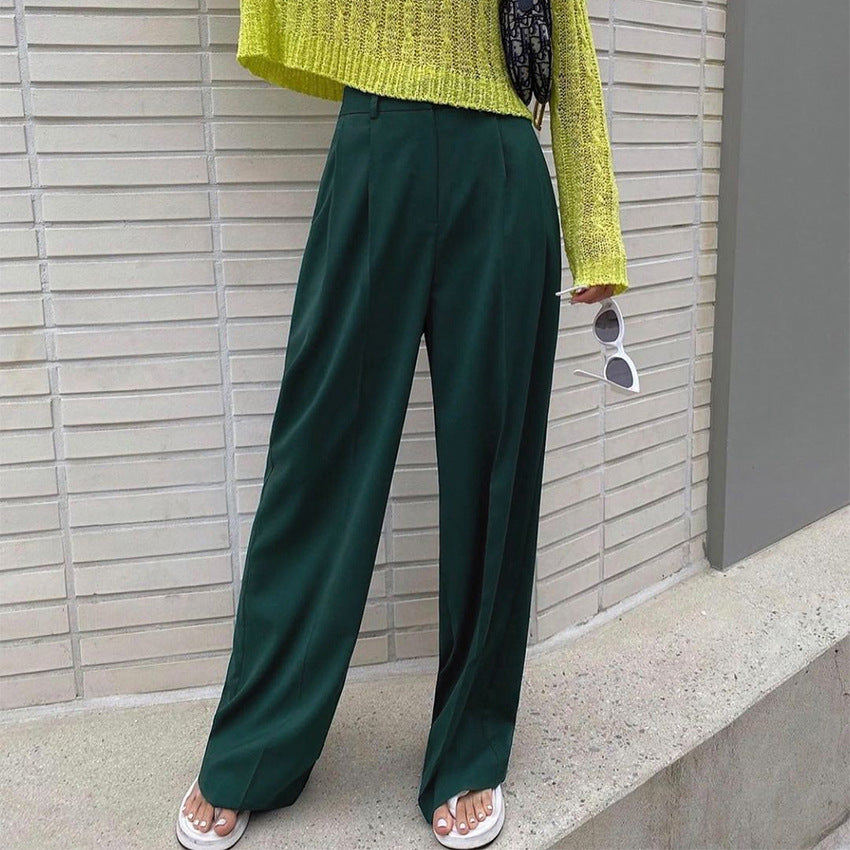 Wide-Leg Pants Commuter Trousers