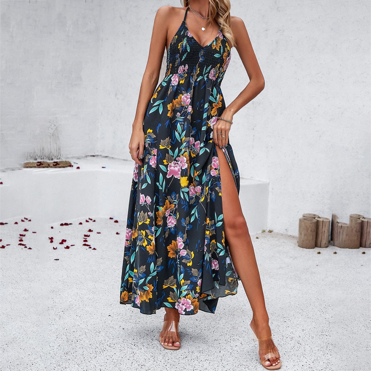 Sexy Spring Leisure Halter Neck Sundress