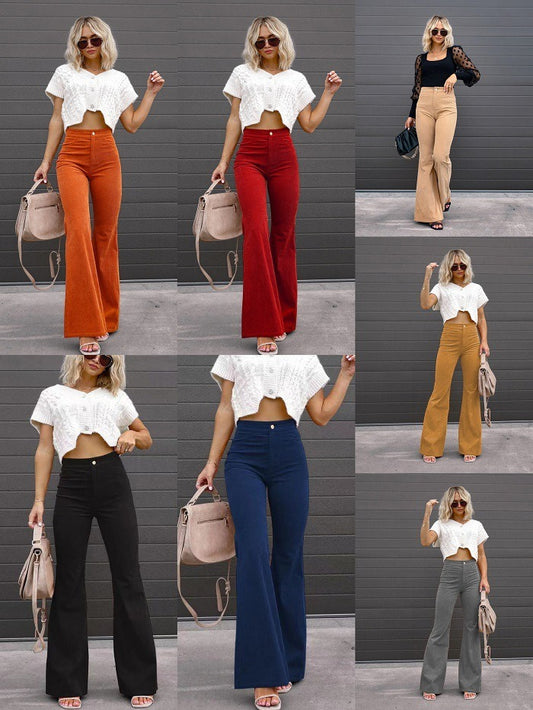 Modern Flare High Waist Stretch Casual Pants