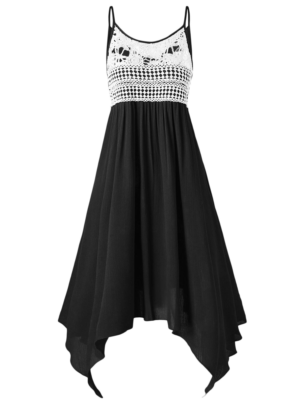 Lovely Lace Embellished  Asymmetrical Slip Dress