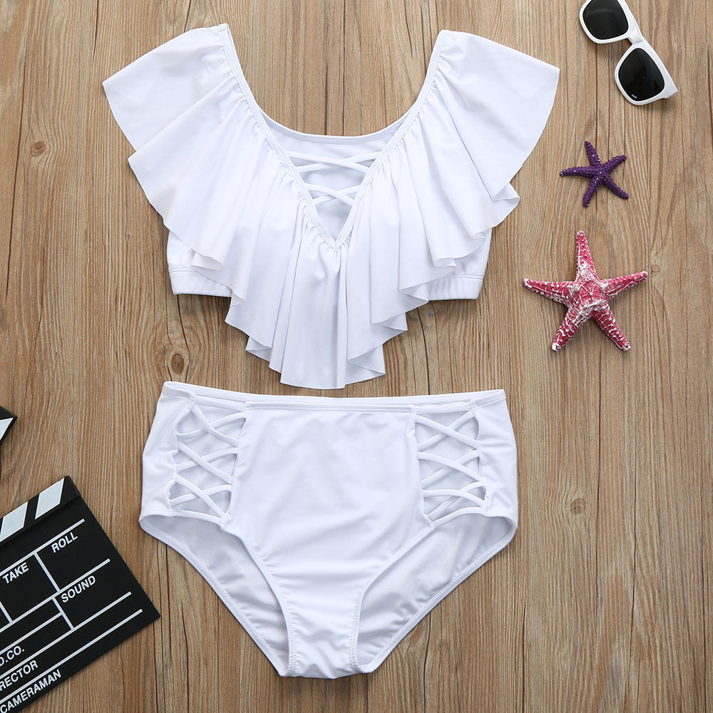 Womail High Waisted Off Shoulder Push-Up Padded Bikini