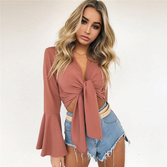 Boho Sexy Front Tie Blouse