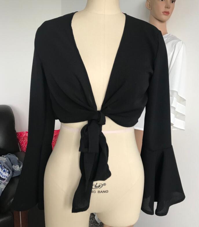 Sexy Flare Bandage Tie Blouse