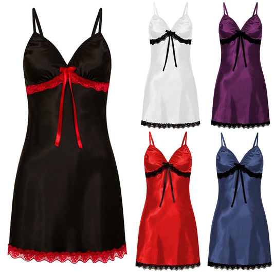 Lace & Bow Babydoll Negligee Plus Nightwear