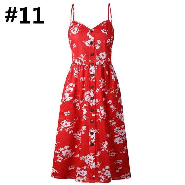 Sweet & Sexy Button Down Front Pocket Sundress Casual Dress