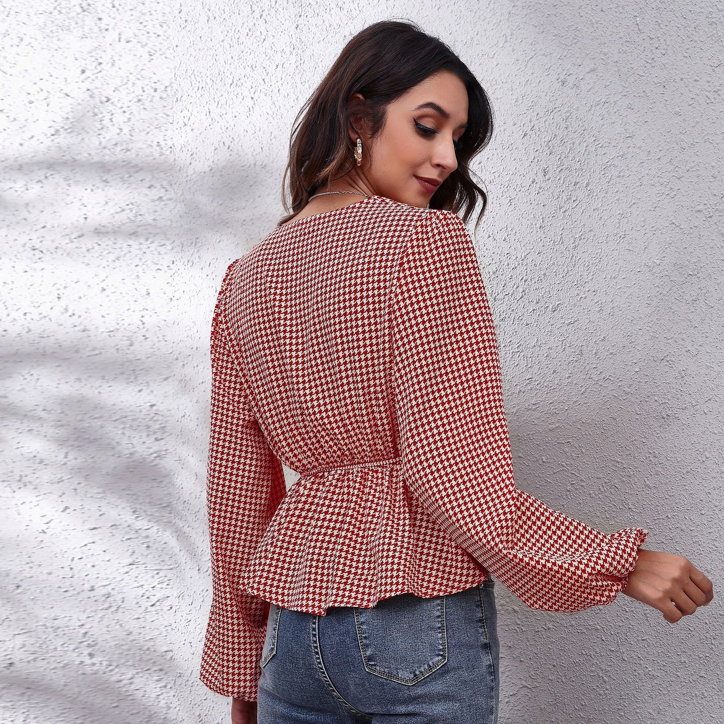 Sexy & Elegant Lantern Sleeve Blouse