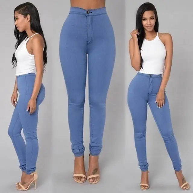 Plus Size High Waist Stretch Denim Skinny Jeans