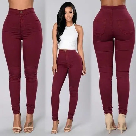 Plus Size High Waist Stretch Denim Skinny Jeans