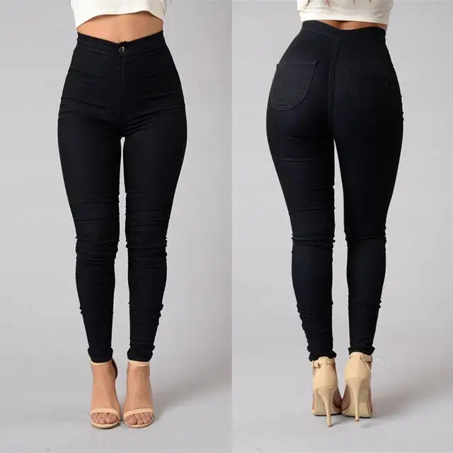 Plus Size High Waist Stretch Denim Skinny Jeans