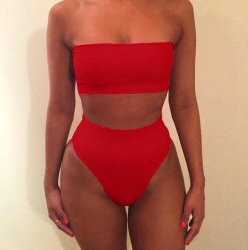 Sexy High Waist Bandeau Top Bikini