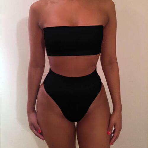 Sexy High Waist Bandeau Top Bikini