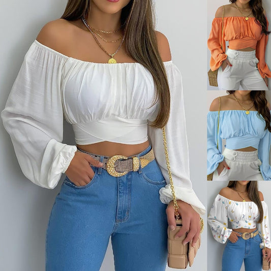 Sweet & Sexy Off Shoulder Cross Tie Blouse