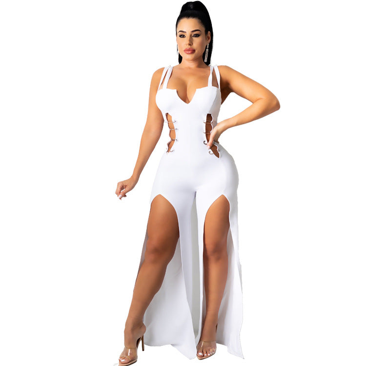 Sexy Cutout Sides High Slit Hole Design Jumsuit