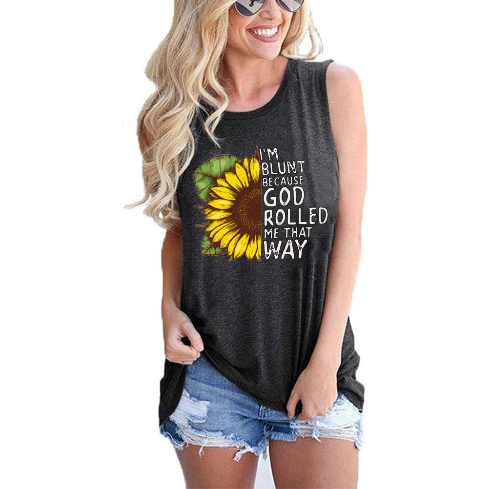 'I'm Blunt' Sunflower Tank Top