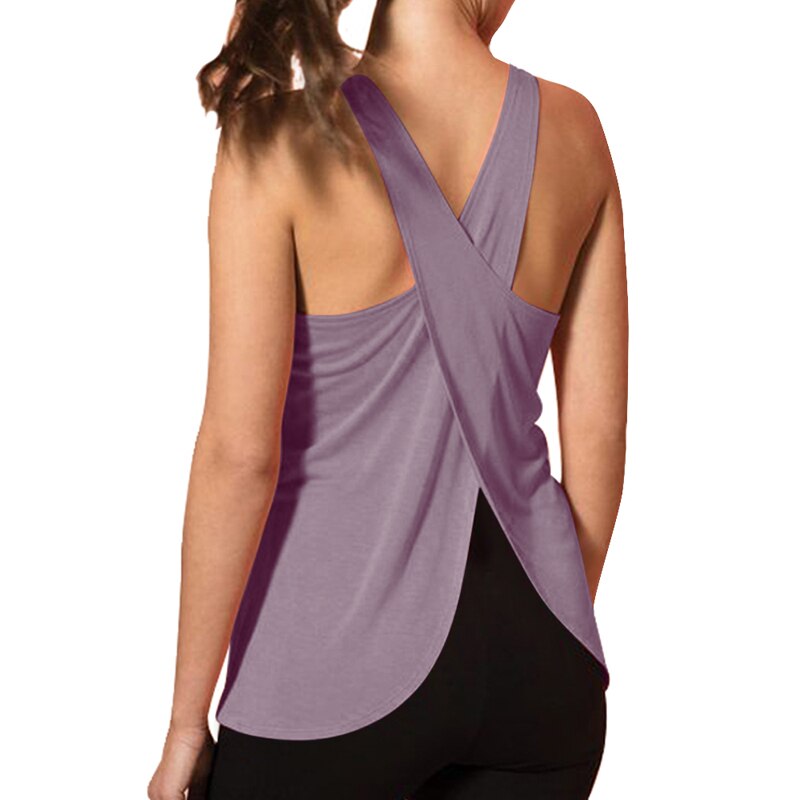 Quick Dry Cross Back Yoga Fitness Shirt