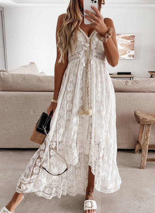 Tassels & Lace Strap Sundress