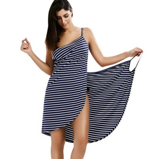 Sexy Shoulder Wrap Spaghetti Strap Sundress Beach Coverup