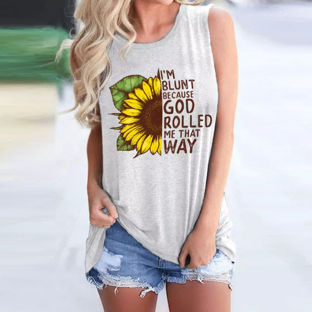 'I'm Blunt' Sunflower Tank Top