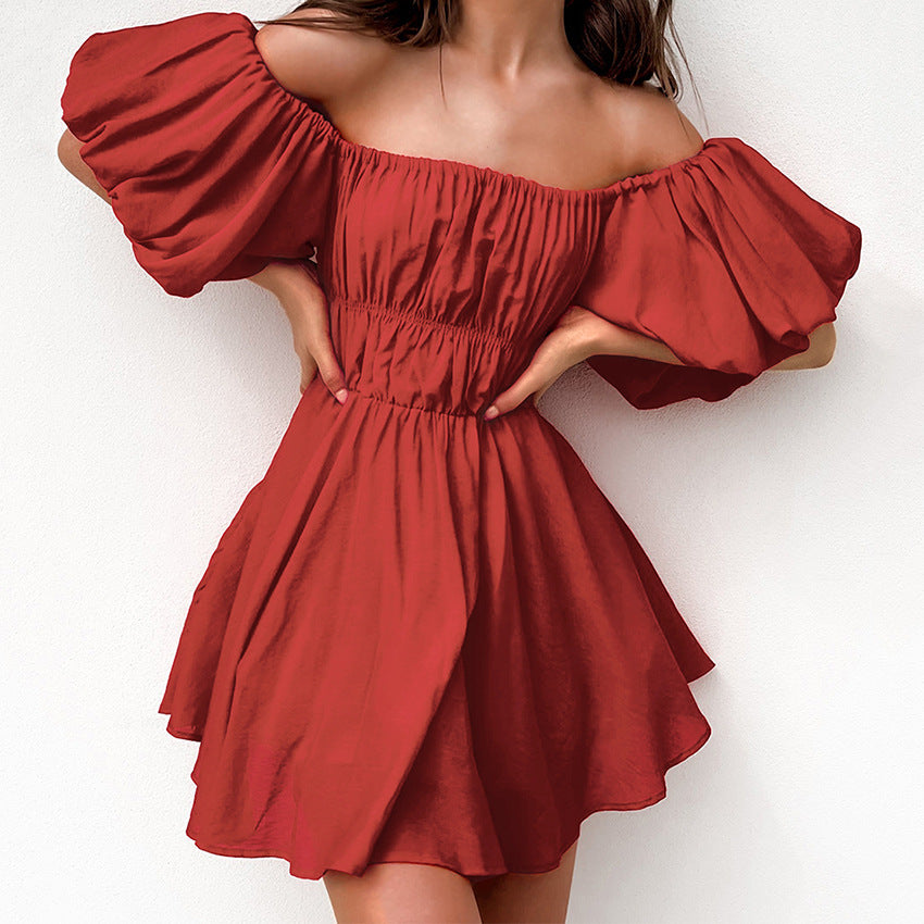 Summer French Puff Sleeve Dress