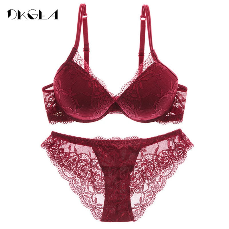 Innocent Lace Underwire Bra & High Waist Panty Set