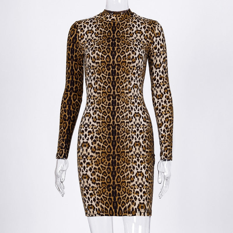 Sexy Safari Long Sleeve Bodycon Dress