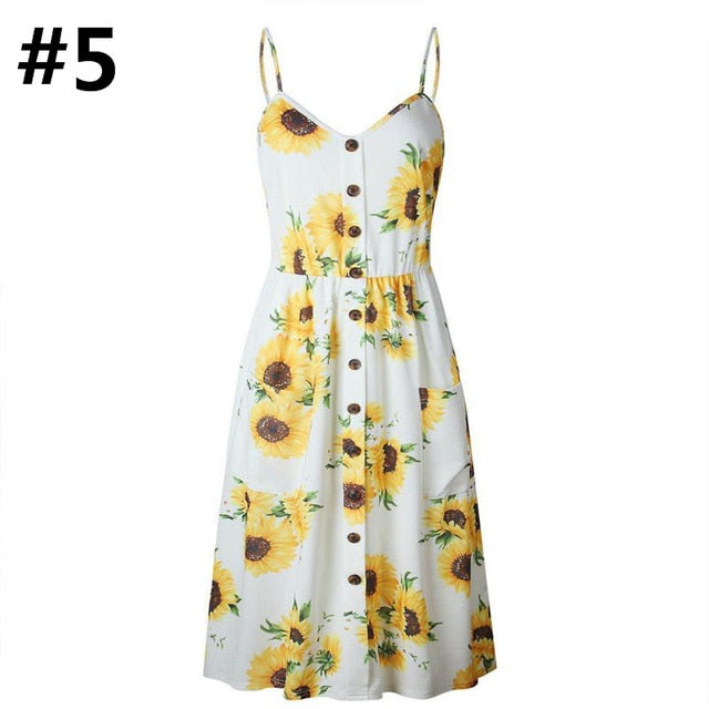 Sweet & Sexy Button Down Front Pocket Sundress Casual Dress