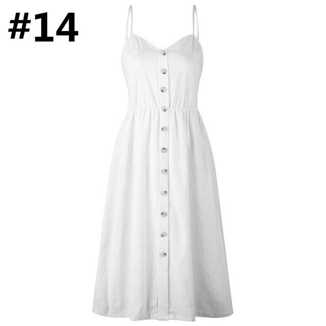 Sweet & Sexy Button Down Front Pocket Sundress Casual Dress