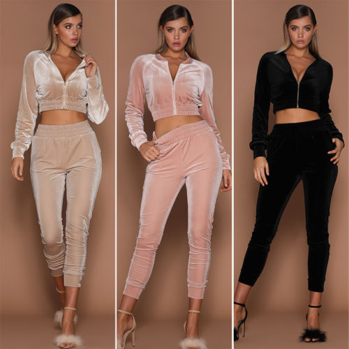 Velour Track Suit - 2 Piece Set