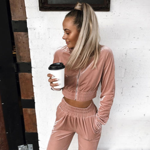 Velour Track Suit - 2 Piece Set