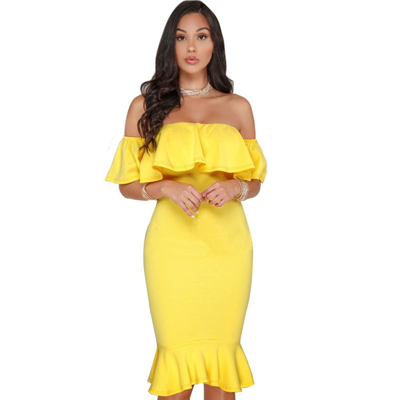 Elegant Off Shoulder Ruffles Party Dress