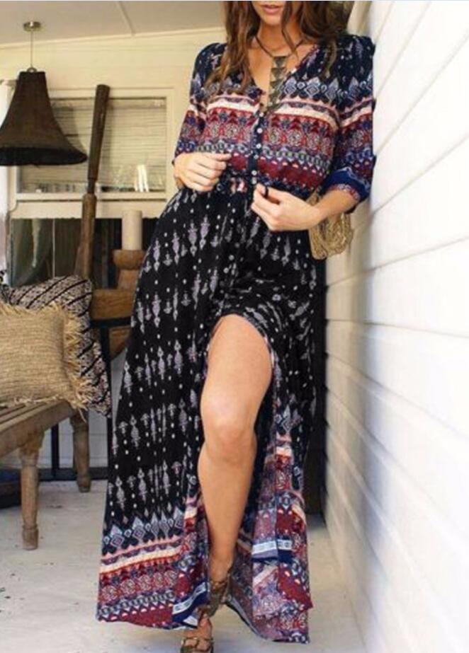 Sweet Bohemian Flowing Sun Dress