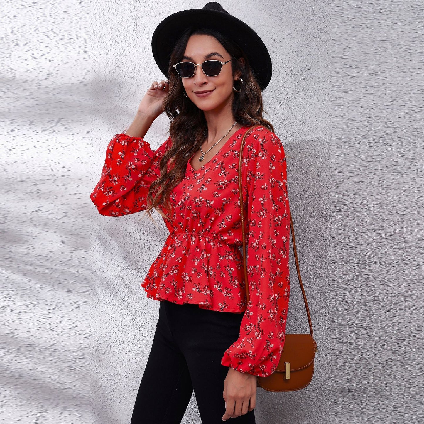 Sexy & Elegant Lantern Sleeve Blouse