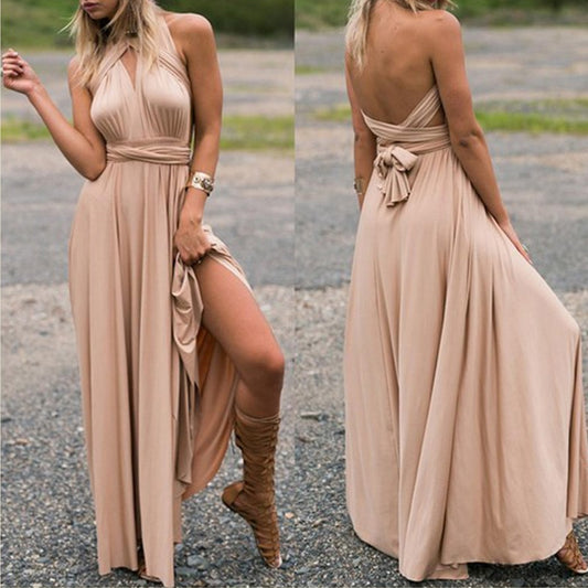 Sexy Halter Neck Infinity Multi Way Wrap Maxi Dress