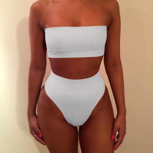 Sexy High Waist Bandeau Top Bikini