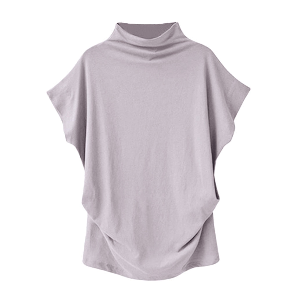 Batwing Turtleneck Short Sleeve Top