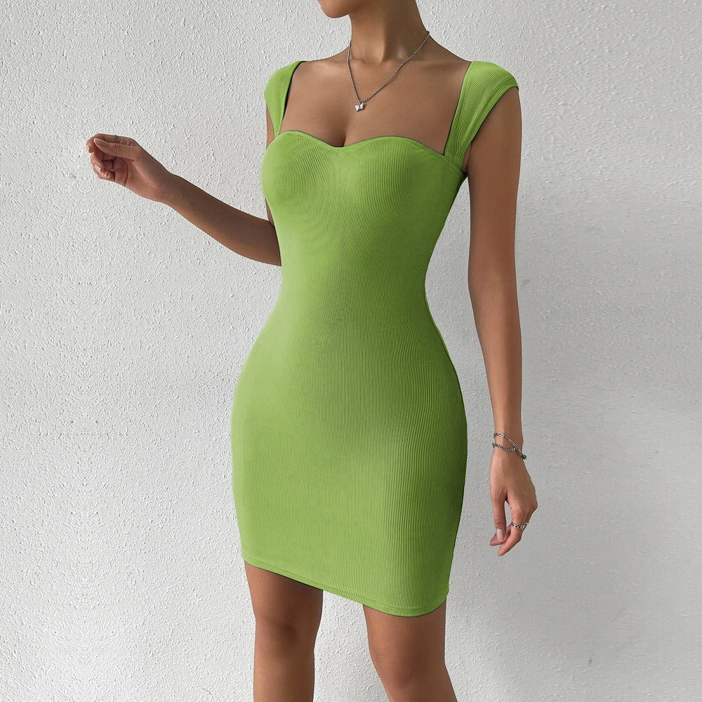 Summer Sexy Knitted Arc Sleeve Dress