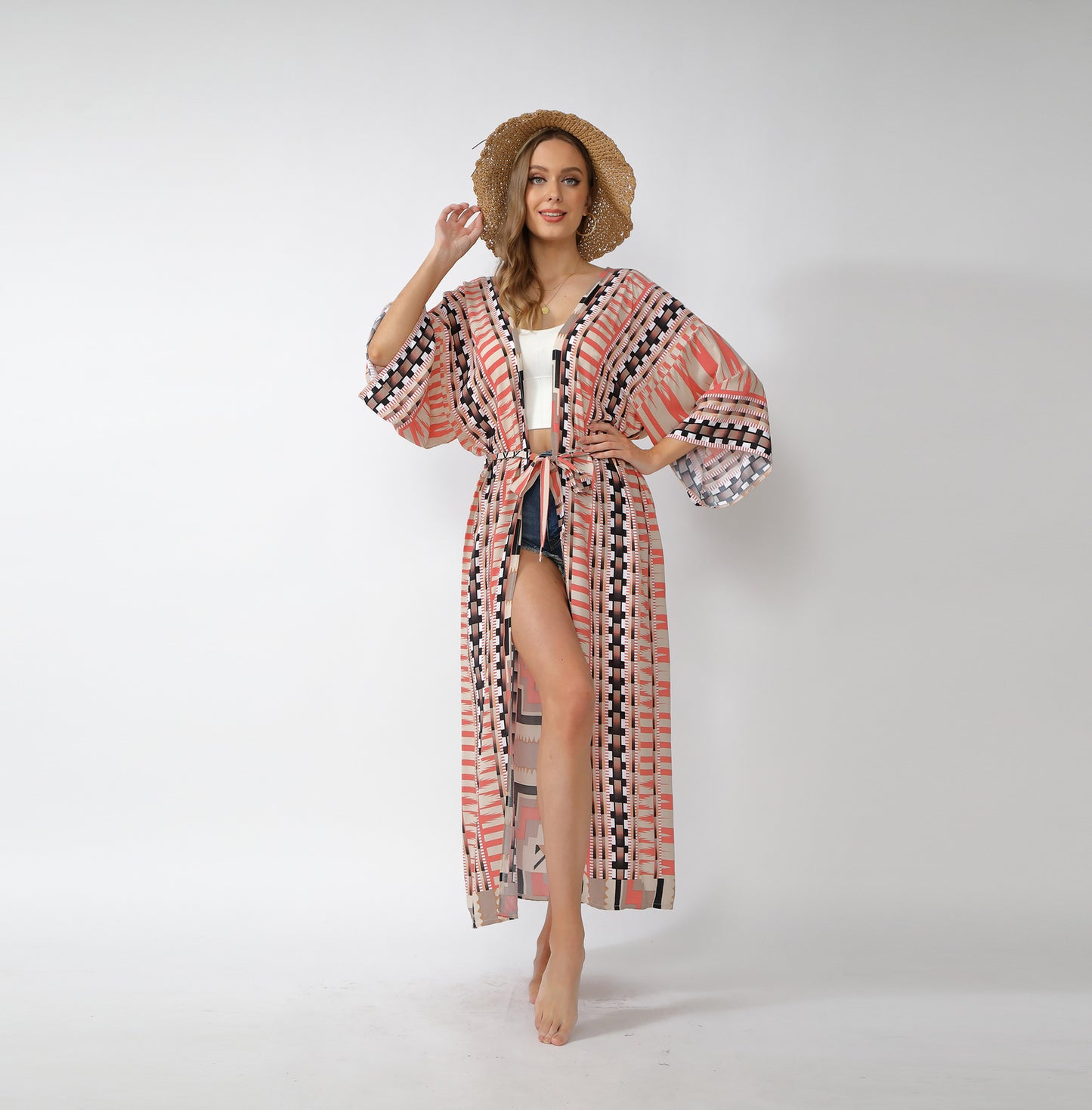 Geometric Print Swimsuit Cover Up