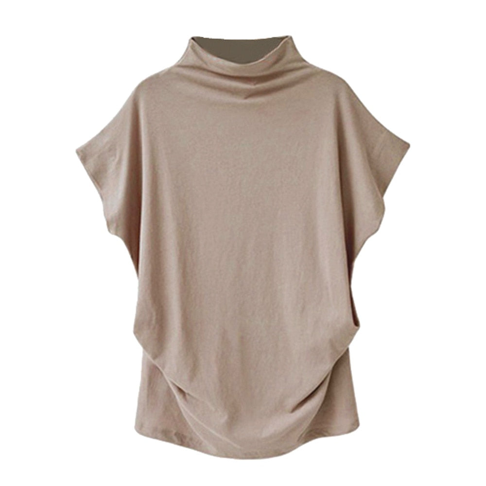 Batwing Turtleneck Short Sleeve Top