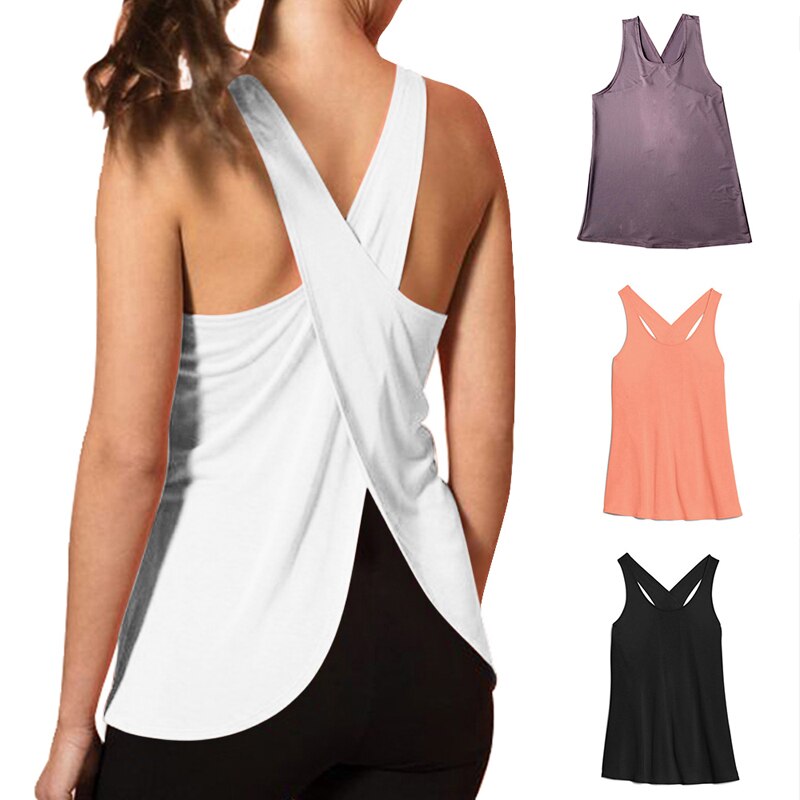 Quick Dry Cross Back Yoga Fitness Shirt