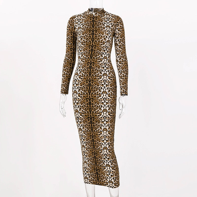 Sexy Safari Long Sleeve Bodycon Dress